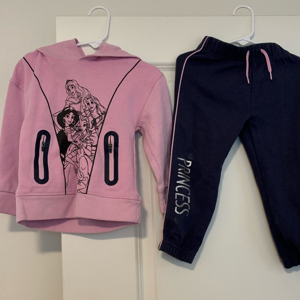 Disney Princess 3T sweatpants play suit pink/gray